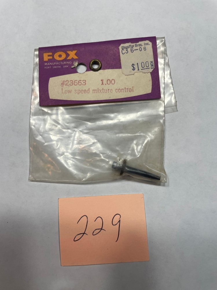 VINTAGE FOX LOW SPEED MIXTURE CONTROL  NO. 23663