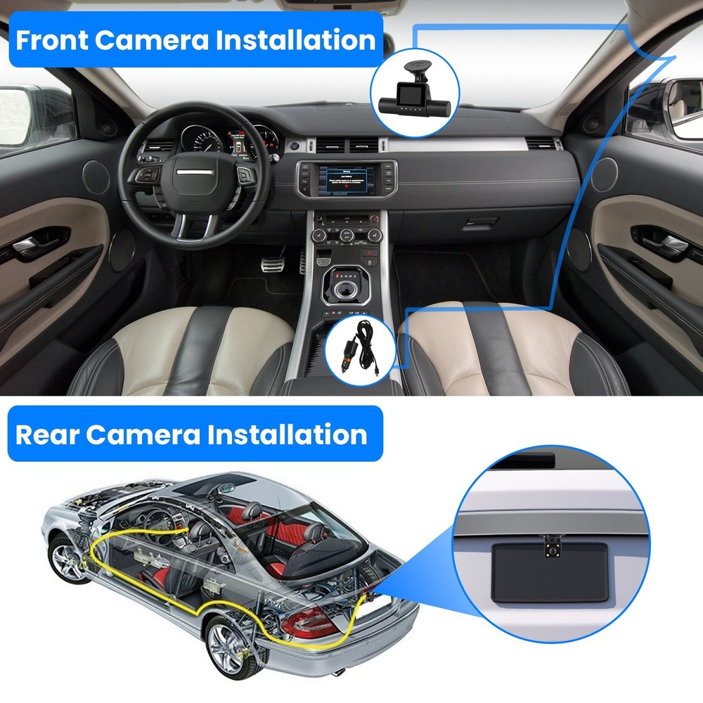 1080P Front And 480P Rear 4 Channel Dash Camera With Loop Recording Features