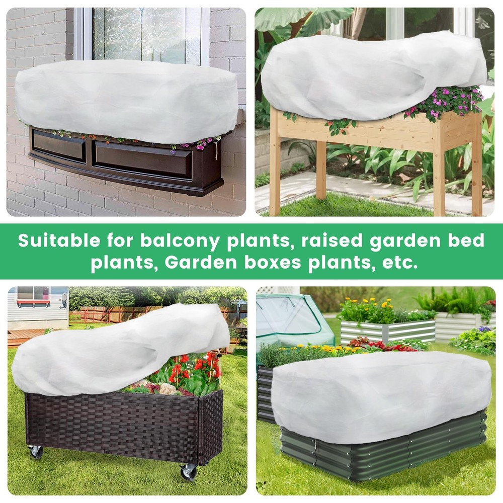 Plant Covers Freeze Protection, 2 Pack 4.1 x 2 x 1.6 ft Rectangular Raised Ga...