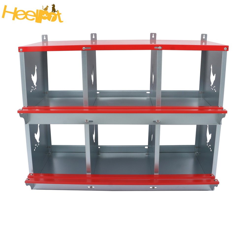 High Quality Materials Chickens Egg Laying Box 6 Compartments Nesting Box