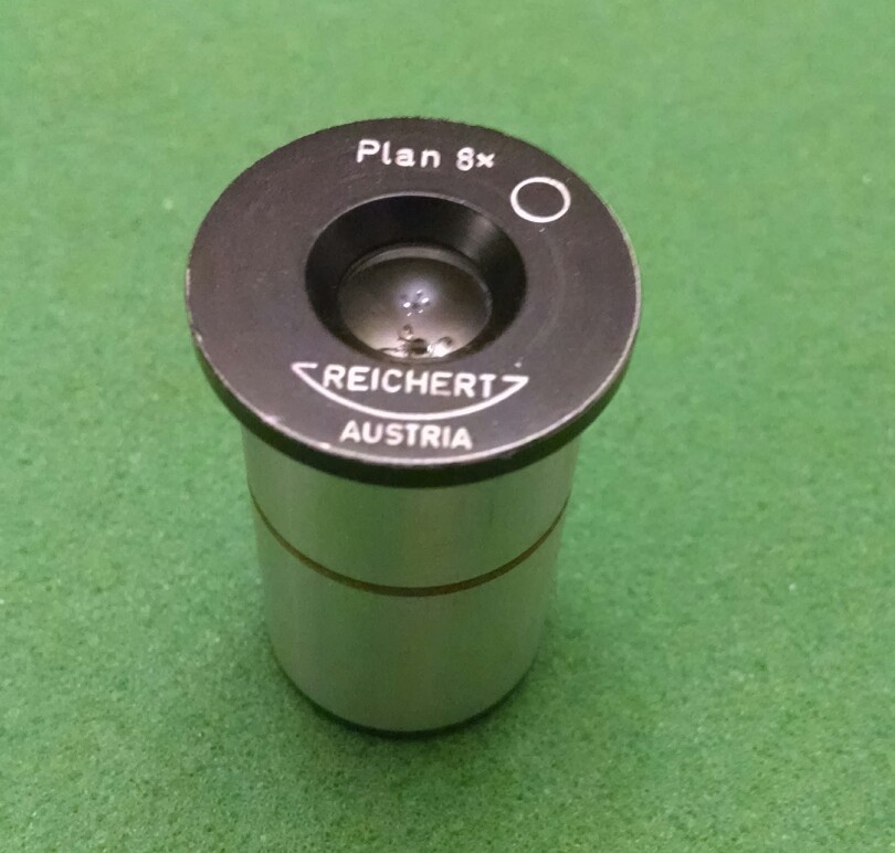 Reichert (Austria), microscope eyepiece, plan 8X, RMS tube diameter, working