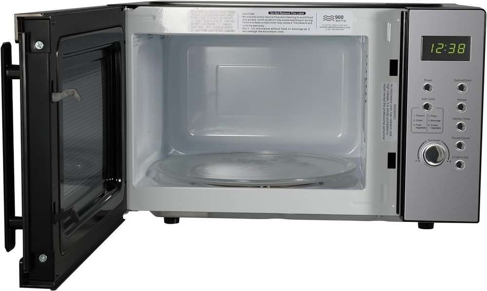 Compact Countertop Microwave Oven w/Button Control &LED Display 900W for Kitchen