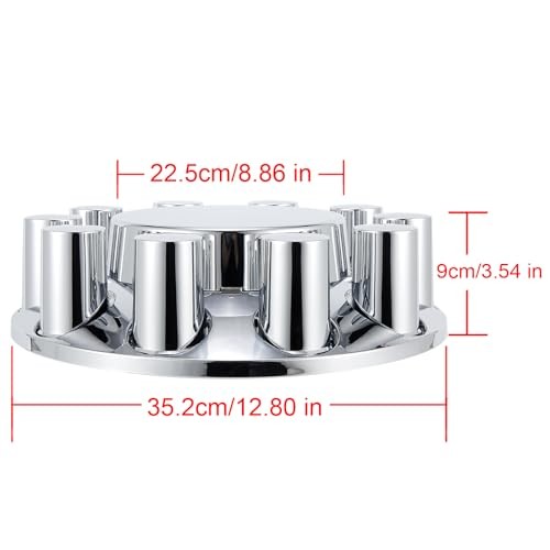 ABS Chrome Plastic Front Axle Cover Kits with 33mm Thread-on 2 Set Flat Top