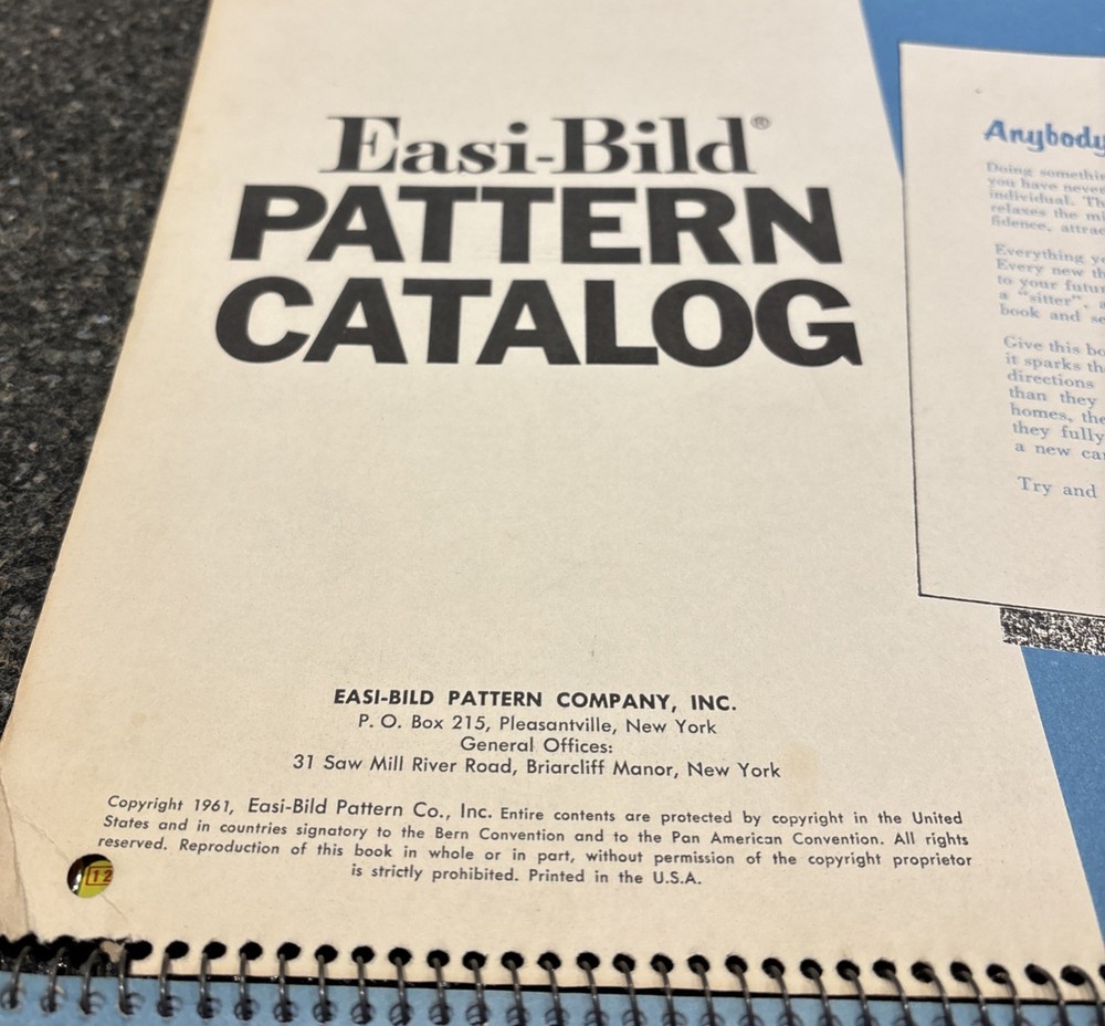 Vintage Easi-Bild Pattern Catalog From 1961 VG Condition for Age Great Graphics