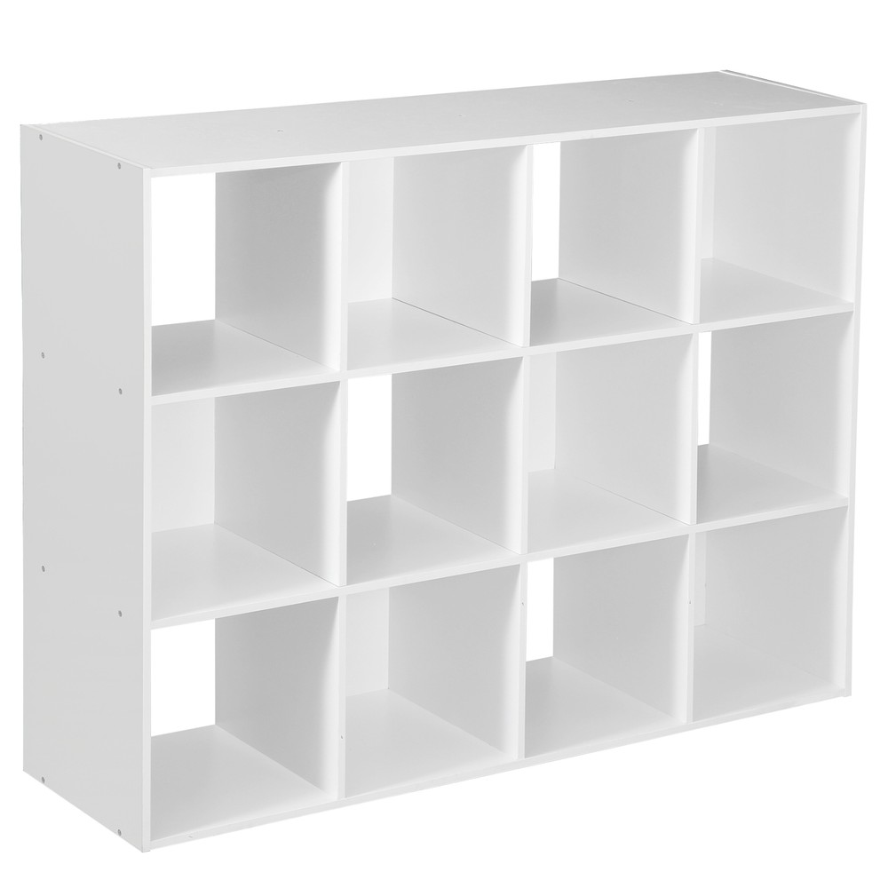 12-Cube Stackable Storage Organizer Display Bookcase for Home Office Decor