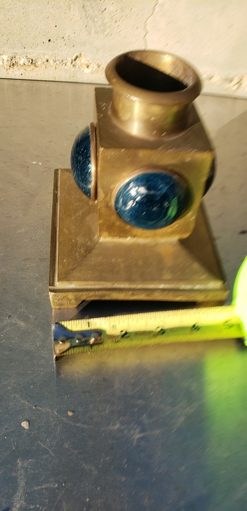 Extremely heavy antique bronze lamp from a steamer ship !!!