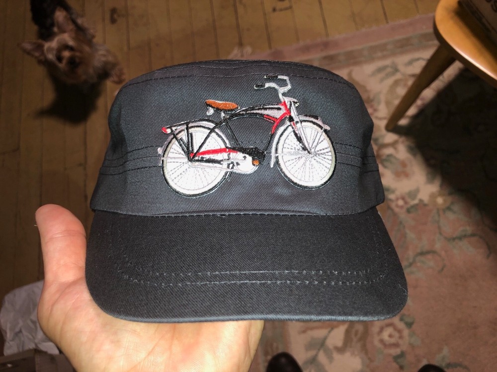 SCHWINN BLACK PHANTOM CADET CAP BLACK QUALITY BICYCLE PATCH SUPER LIGHTWEIGHT