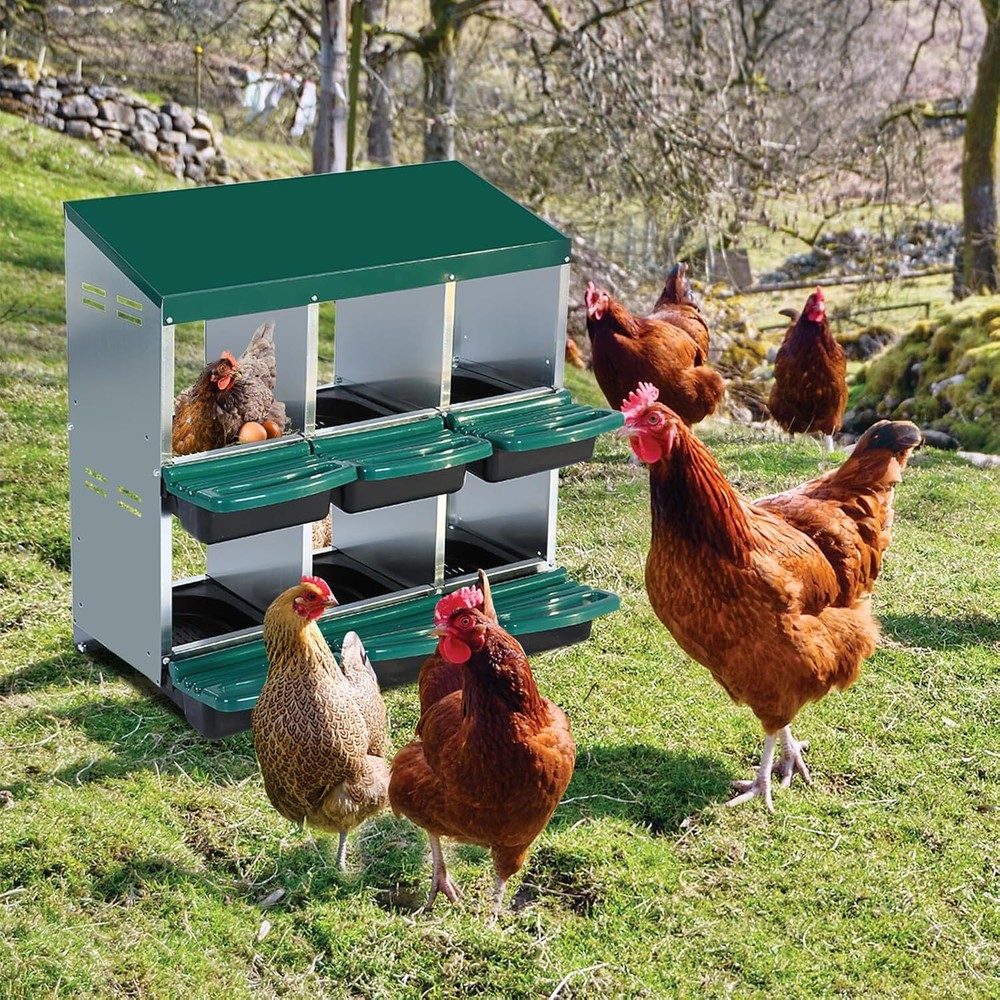 6/8/10 Compartment Roll Out Nesting Box for Chickens Roll Away Eggs Laying Boxes