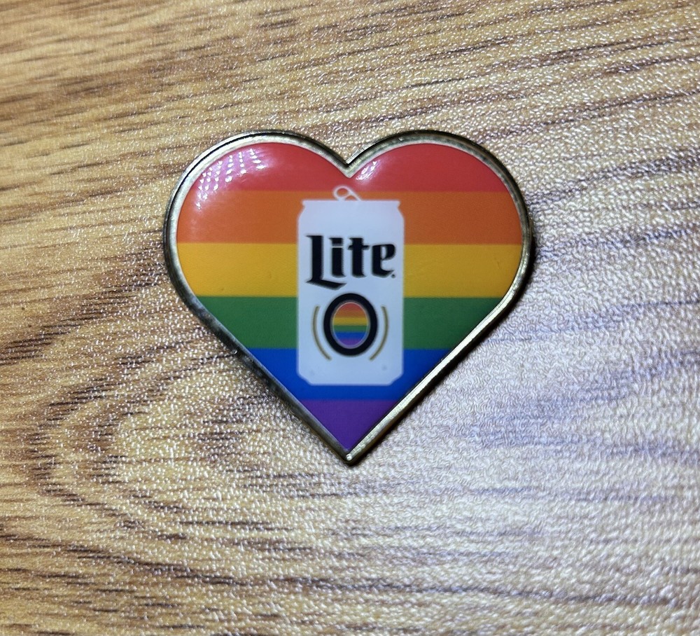 Miller Lite Beer Pride Heart Lapel Hat Advertising PIN