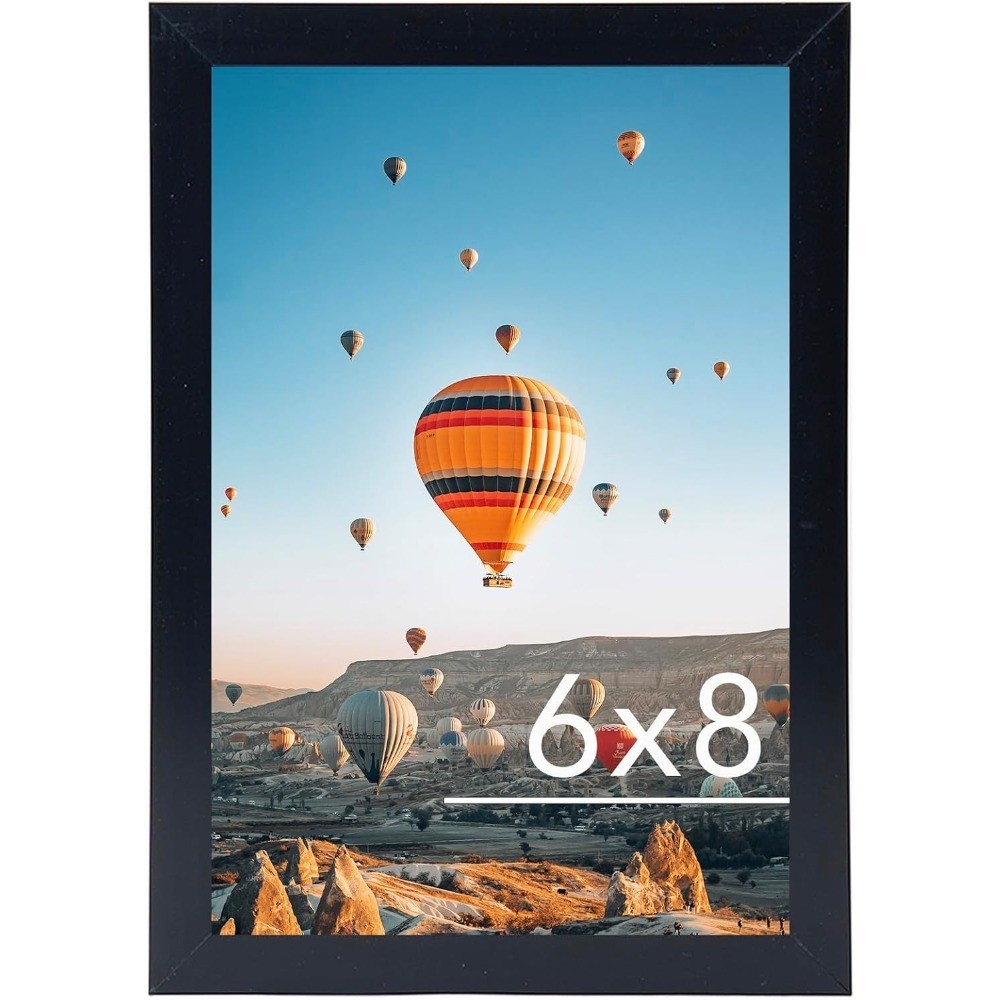 6x8 Picture Frame Black for Wall or Tabletop Display, Horizontal and Vertical