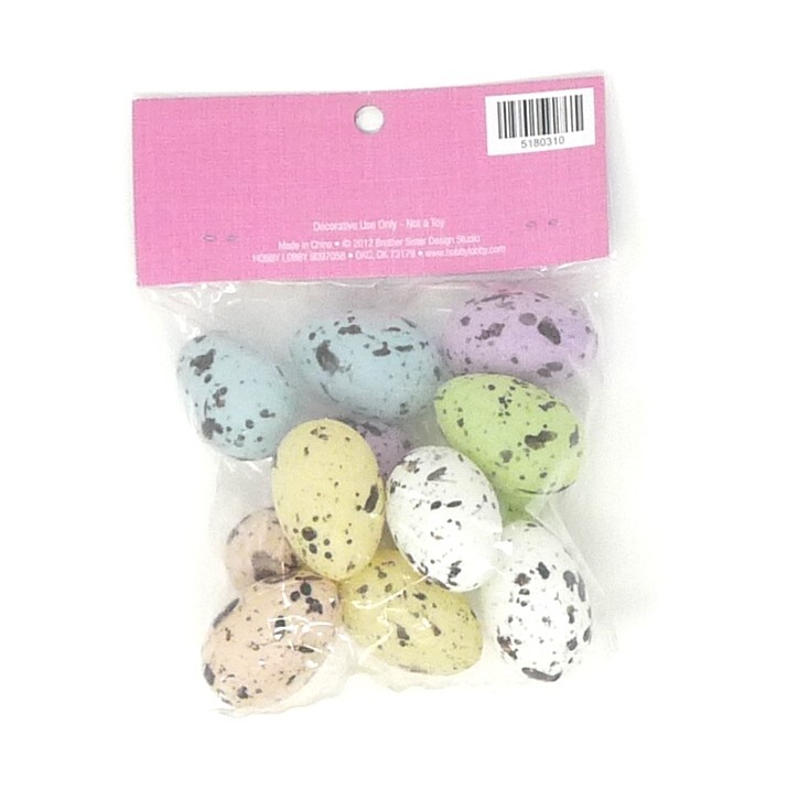 Easter Crafts Eggs Multicolored Plastic Eggs w/ Brown Specks - 12 Pack