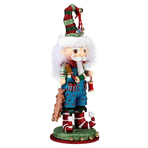 15-Inch Hollywood Elf with Teddy Bear Nutcracker