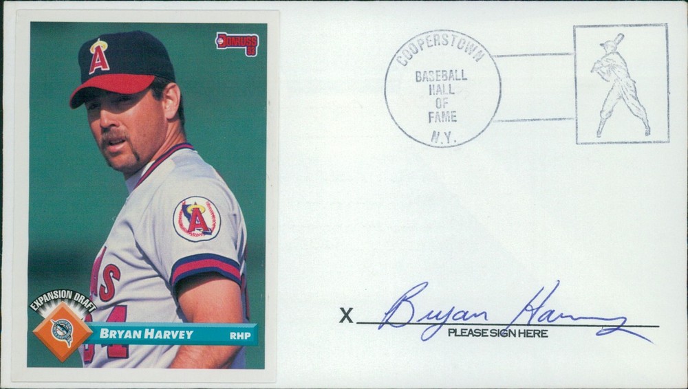 Bryan Harvey California Angels Signed First Day Issue Cachet JSA Authenticated