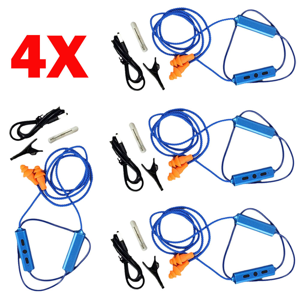 4 Set Blue Ear Plugs Bluetooth Earphone For Work, Noise Suppression, Hearing HOT