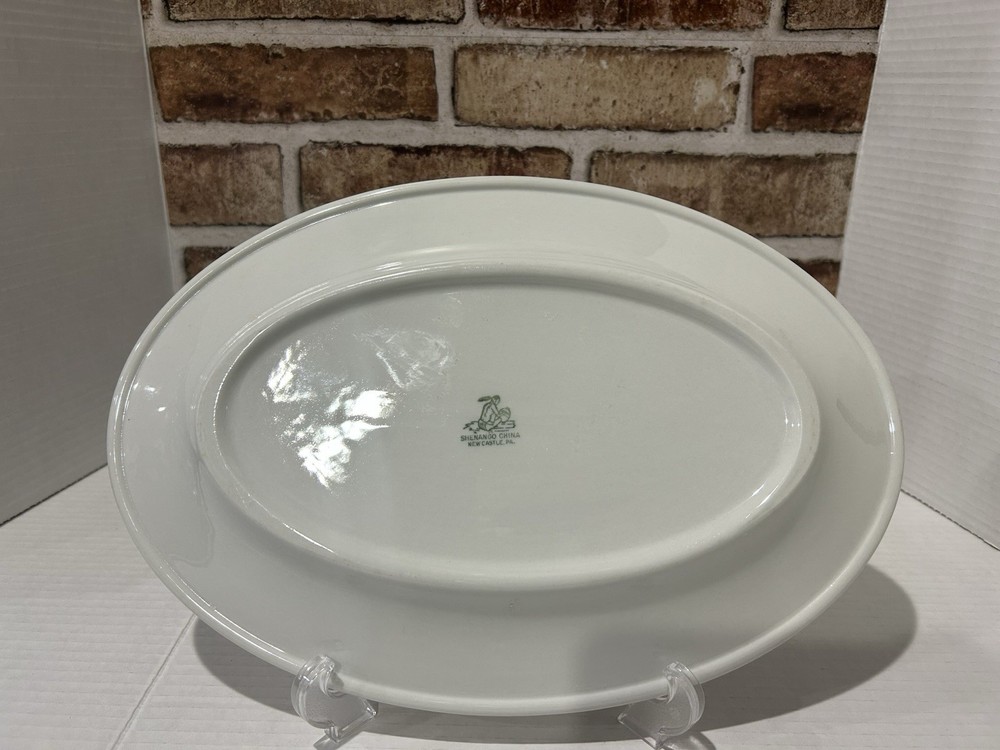 Shenango China Oval Platter White Glossy 13" Large Veterans Administration