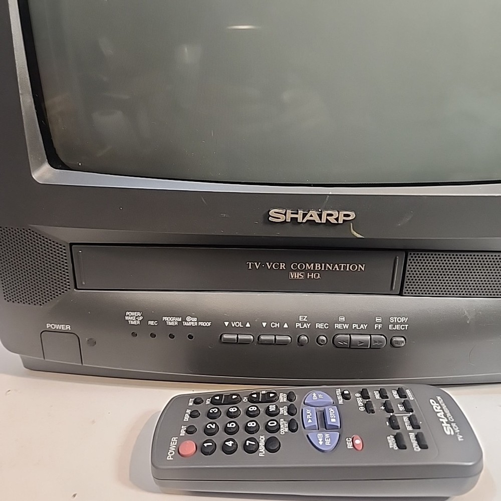 SHARP 13VT-K100 13" CRT TV/VCR COMBO w/ REMOTE Tested Working