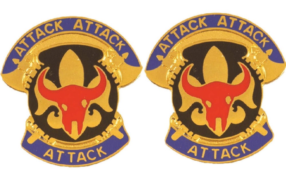 34th Division Distinctive Unit Insignia - Pair - Attack Attack Attack