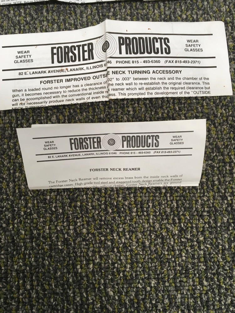 Forster Brass Case Trimmer Collets Pilots Reamers & Accessories Reloading
