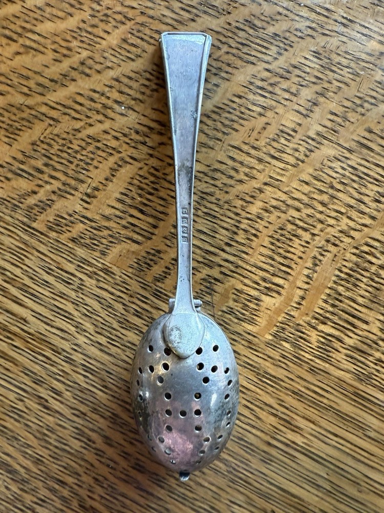 Vintage Silver Plated E&JB Tea Infuser /Spoon /Strainer Hinged Double Spoon
