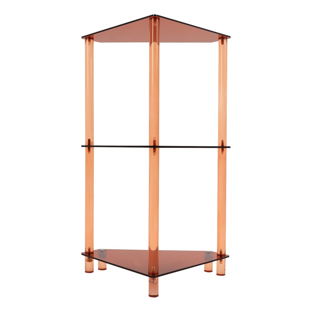 3 Tier Triangle End Table Acrylic Side Table Freestanding Side Table Brown