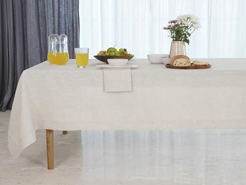 Linen Tablecloth 60 x 108 Inch - 108" x 60" (Rectangular) 04 - Light Natural