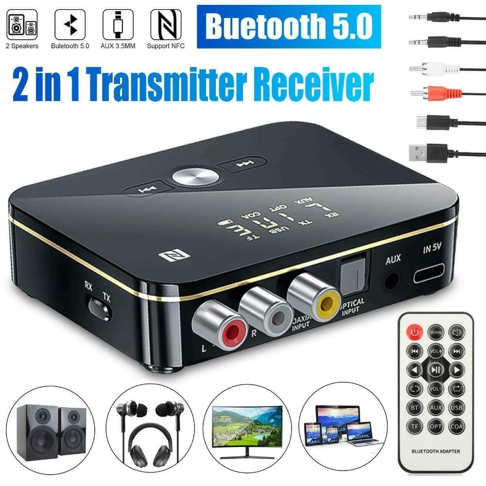 NFC Multi-Function Bluetooth Receiver Wireless 3.5mm AUX to 2RCA Audio Adapter