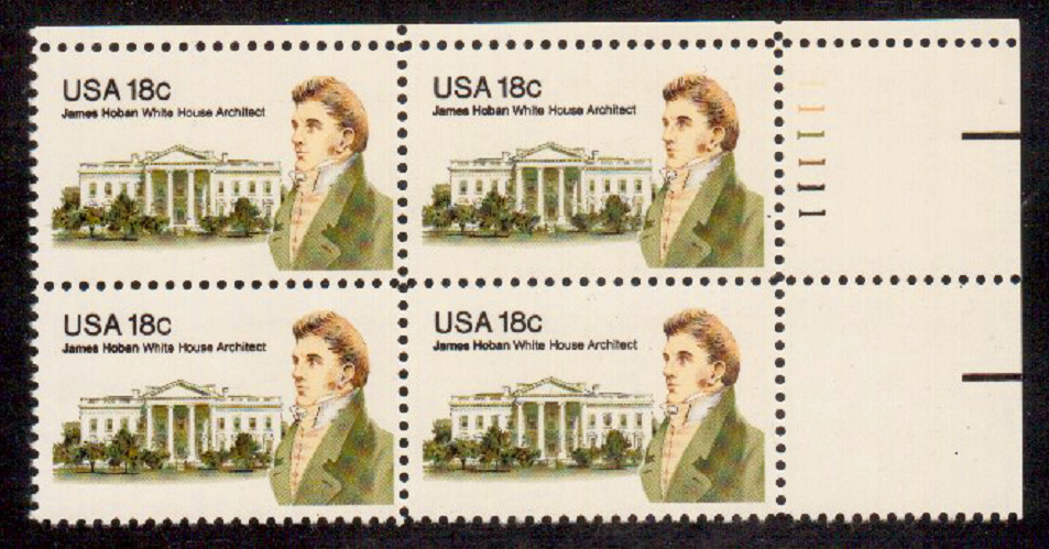Scott #1935... 18 Cent...J. Hoban.... Plate Block
