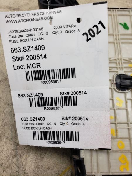 VITARA 2009 Fuse Box Cabin 963617