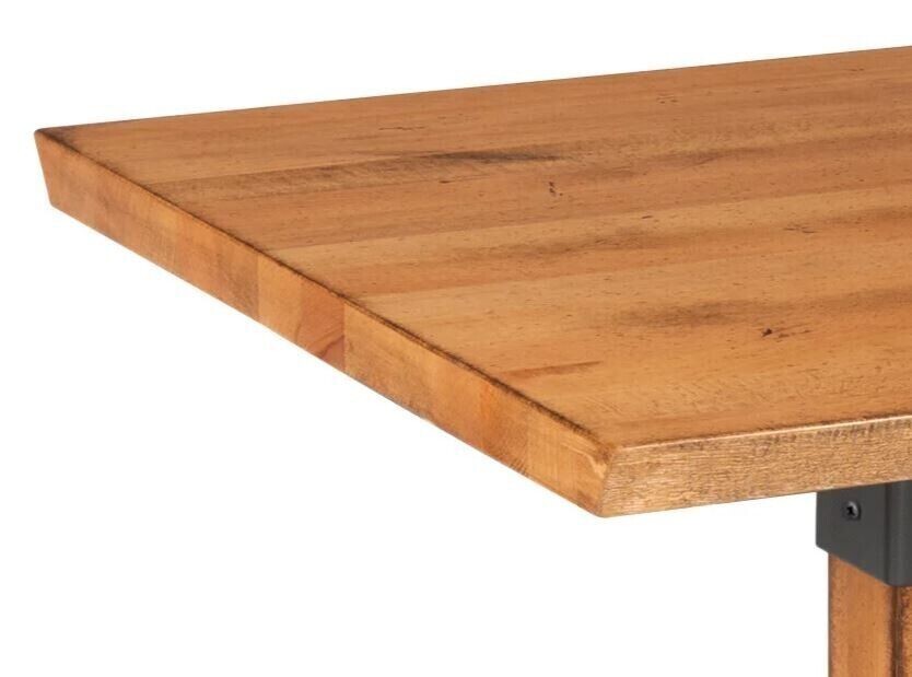 30" x 96" Rectangular Solid Wood Live Edge Restaurant Table Top in Natural Wood