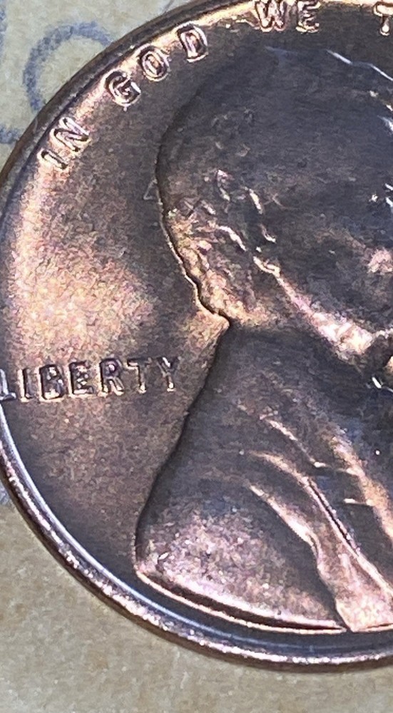 1957-D Error Lincoln Cent, Filled 9 and B. Uncirculated From Roll