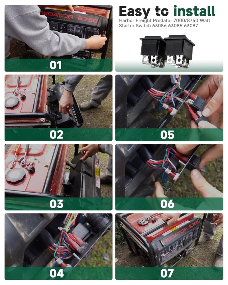 （2-Pack for Compatible Start On Off Switch Harbor Freight Predator...