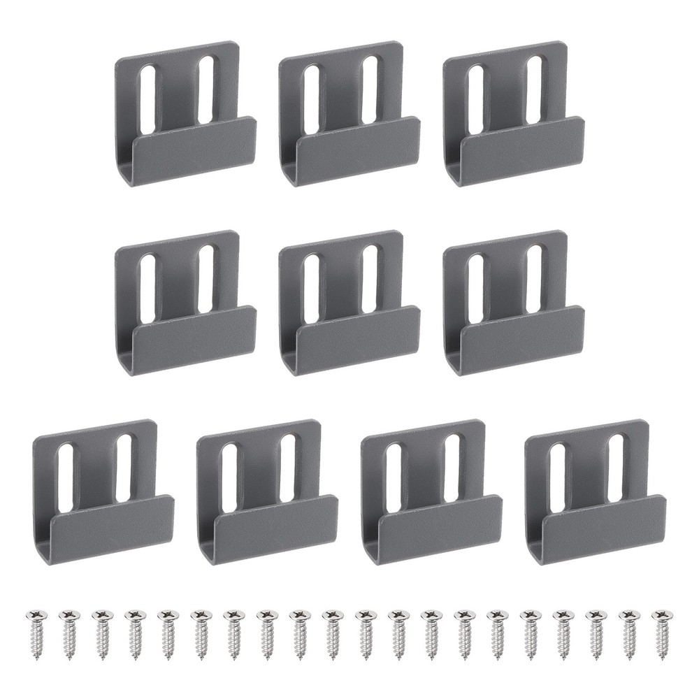 10 pcs adjustable hooks tiles, grey, int.10mm (3/8")