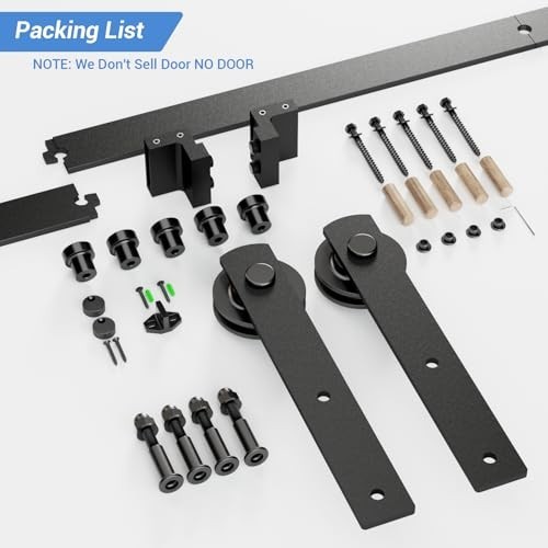 Heavy Duty 6ft Sliding Barn Door Hardware Kit - Smooth, Quiet, Easy Install, Fit
