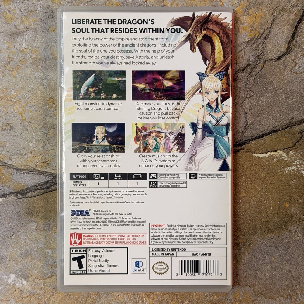 Shining Resonance Refrain Launch Edition Case + Tin - Nintendo Switch *SEE DESC*