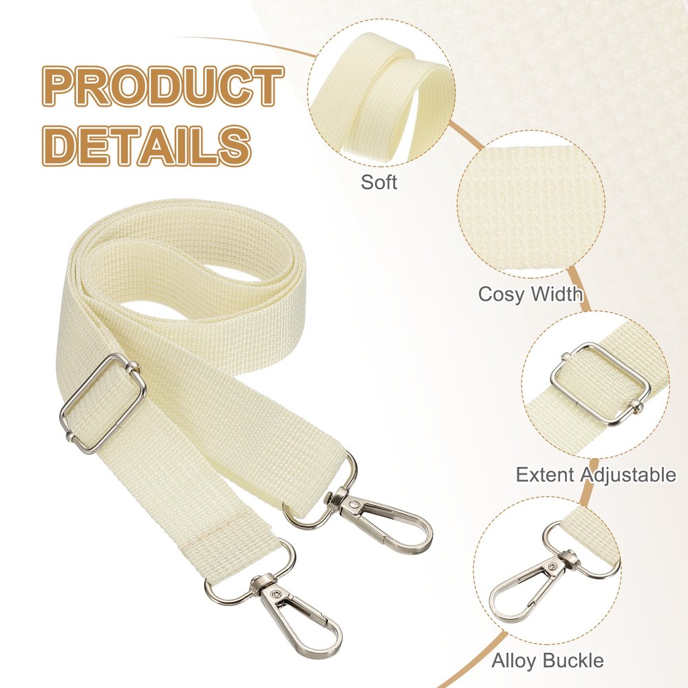 Purse Strap Replacement 1 Inch, Bag Strap for Canvas Bag Handbag, Beige
