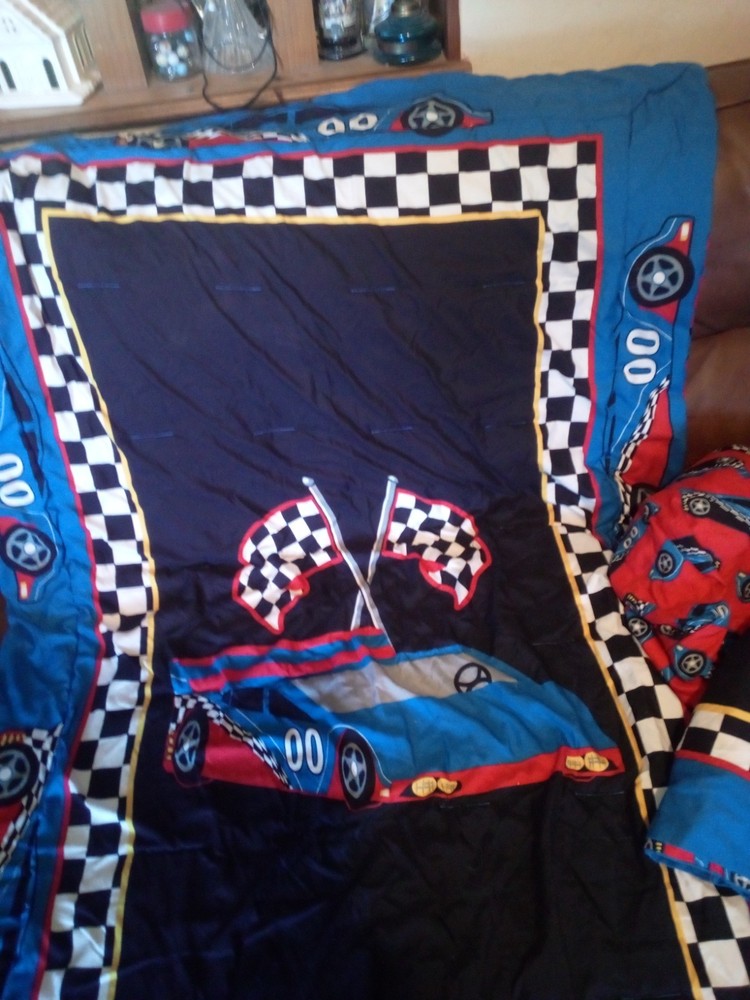 complete race car bedding set for toddler bed