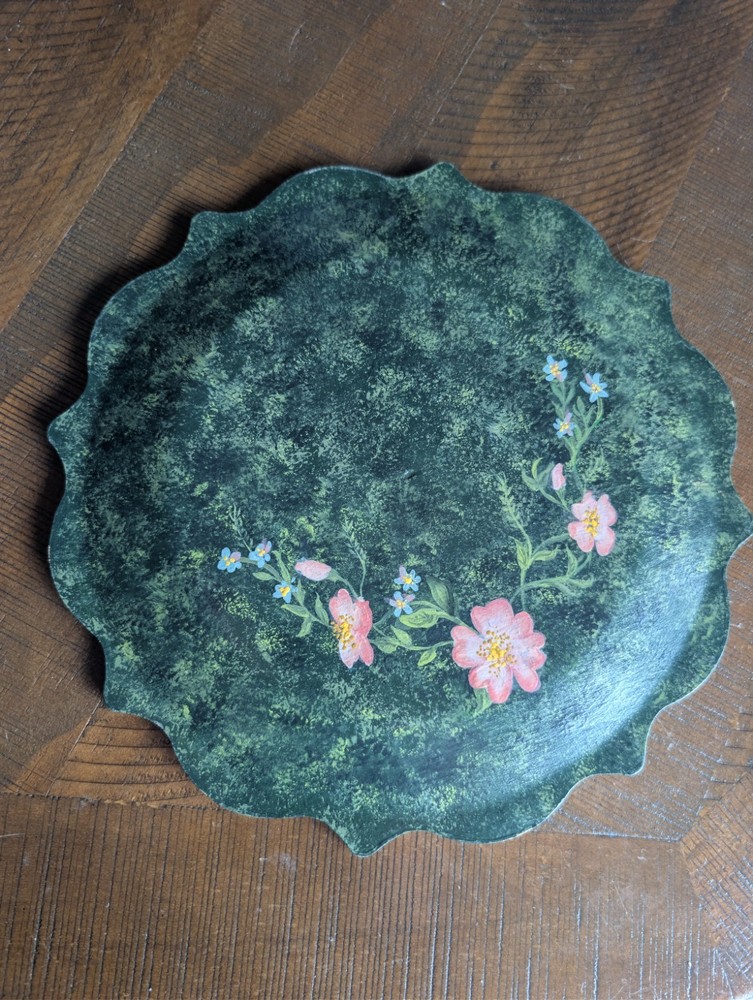 Handpainted Easter Bunny Rabbit Wooden Plate 9.5"