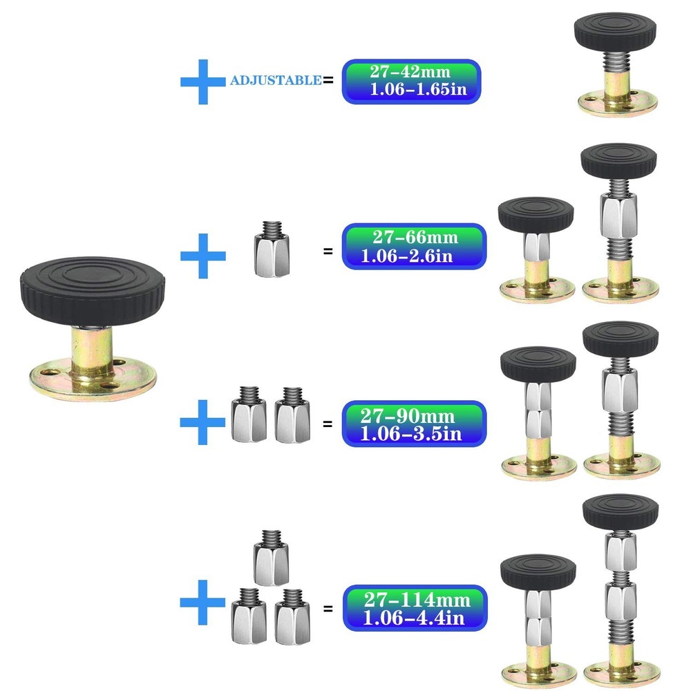 4Pcs Bed Frame Anti-Shake Tool, Threaded Adjustable Headboard Stoppers, Preve...