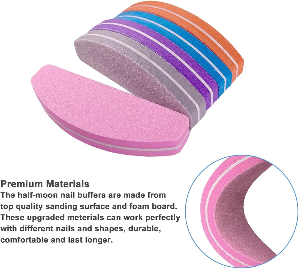Nail File and Buffer (10 Pcs), Buffer Block Nail Files Double Sided 100/180 Grit