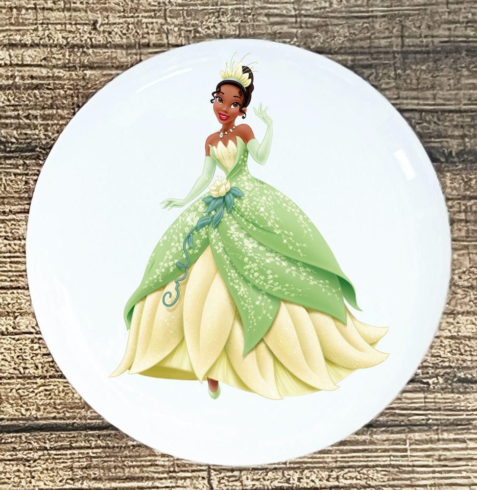 Tiana Disney Princess kitchen cabinet knobs white ceramic knob pull