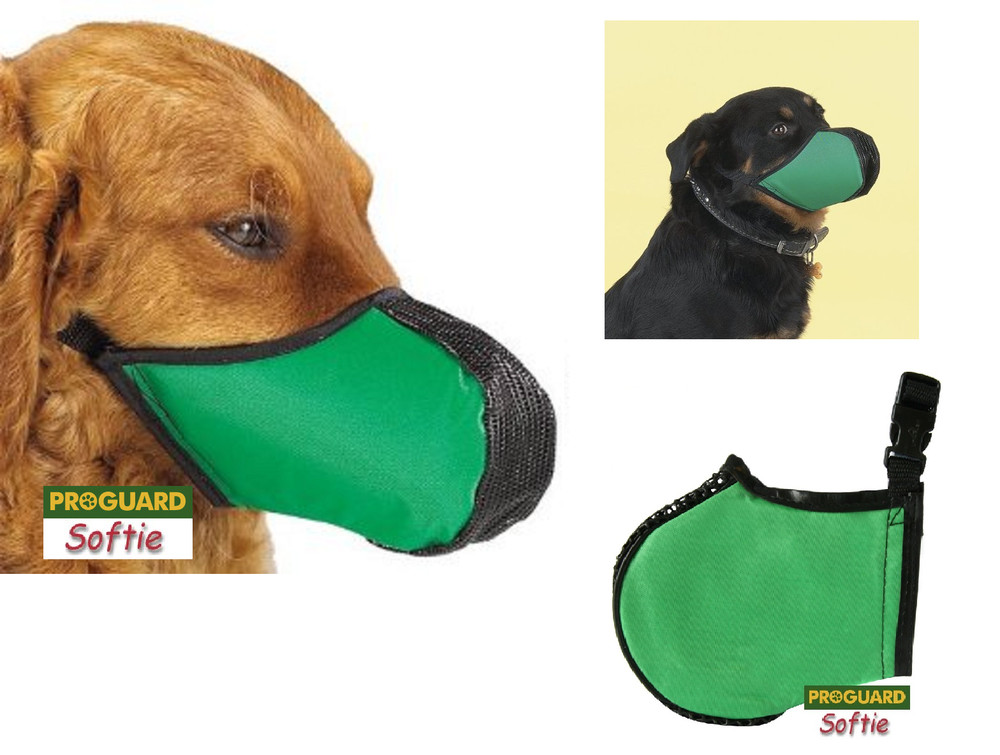 SOFTIE LARGE DOG NO BITE MUZZLE Mesh EZ Quick-Fit Adjustable Safer Comfortable