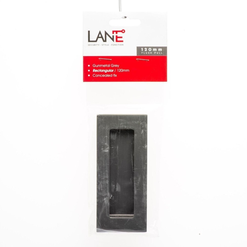 Lane Gunmetal Grey Rectangle Flush Pull 120mm - Concealed