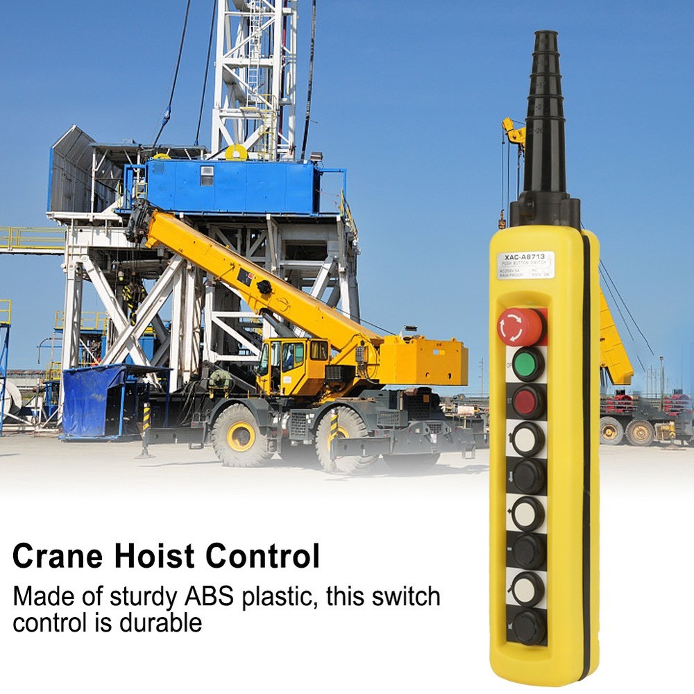 Crane Chain Hoist Push Button Switch Lifting Pendant Controller&Emergency Stop↑
