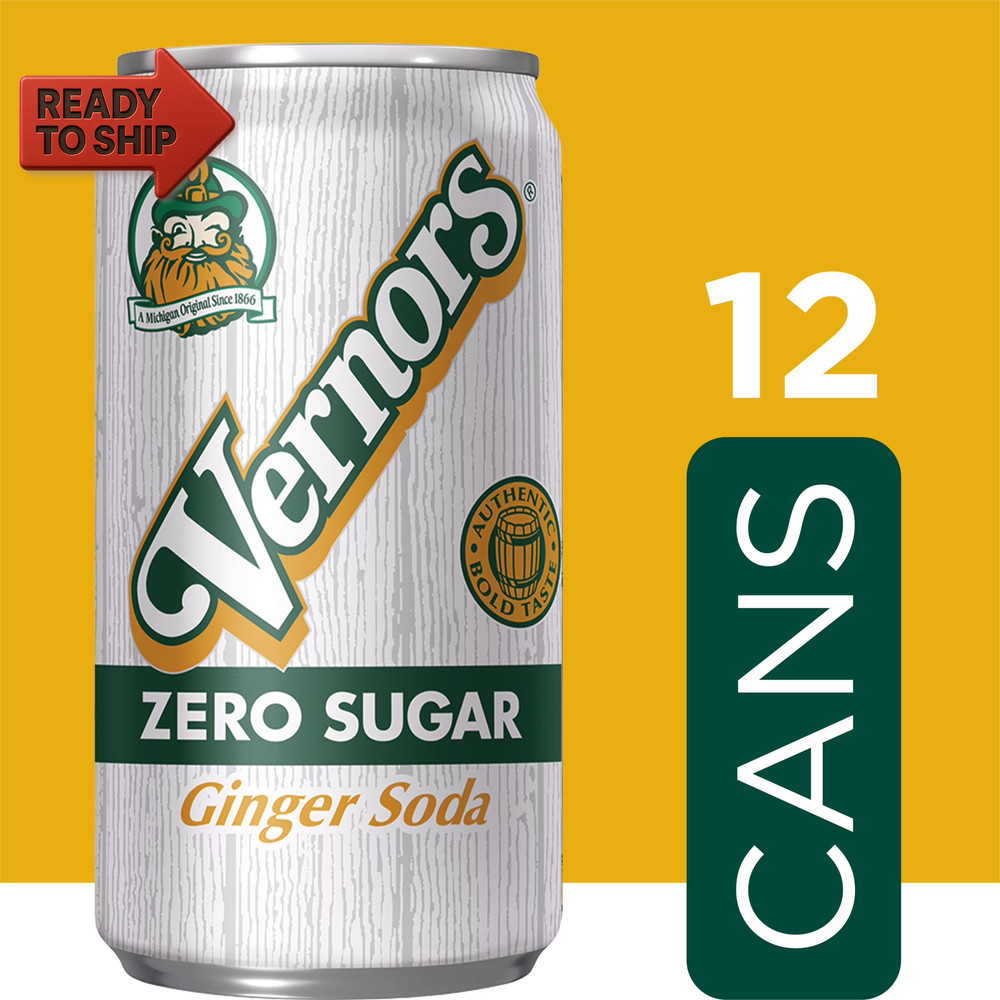 Zero Sugar Ginger Ale Soda Pop, 12 Fl Oz, 12 Pack Cans