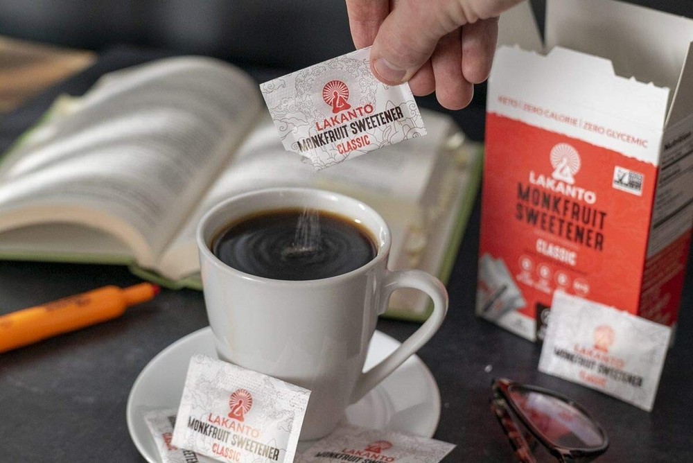 Classic Monk Fruit Sweetener with Erythritol Packets - White Sugar Replacement,