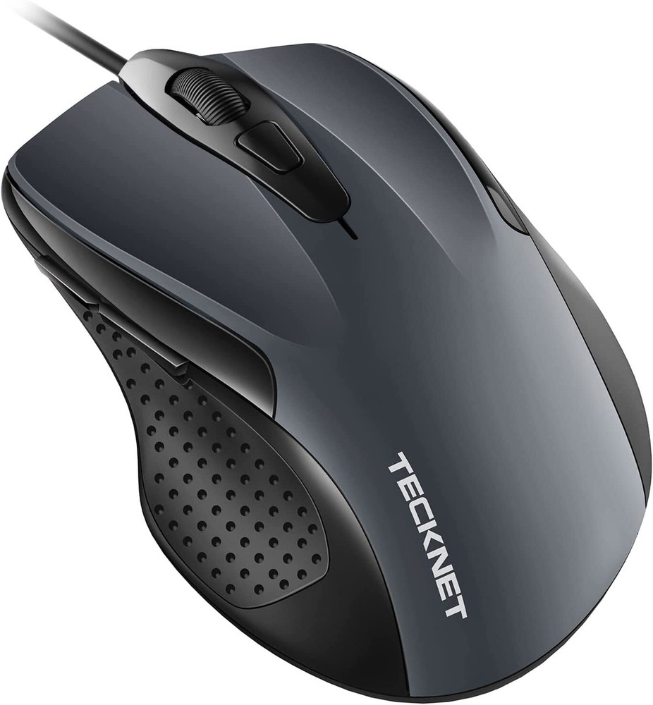TECKNET 6-Button USB Wired Mouse with Side Buttons, Optical Computer Mouse