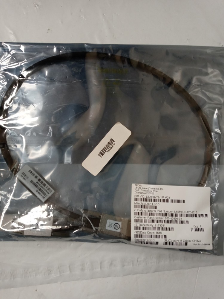 STACK-T2-1M V03 Cisco StackWise Type-2 3.3FT Stacking Cable 800-40806-03