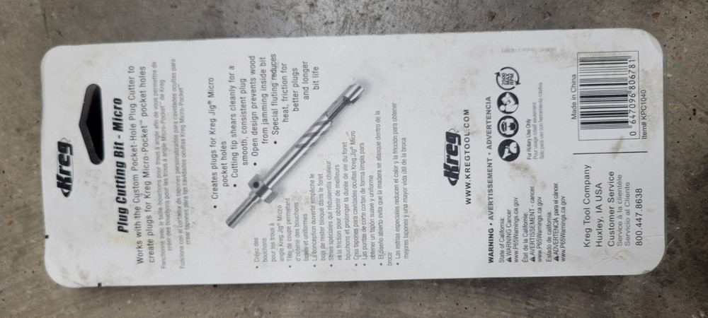 Kreg Plug Cutting Bit-Micro KPC1040