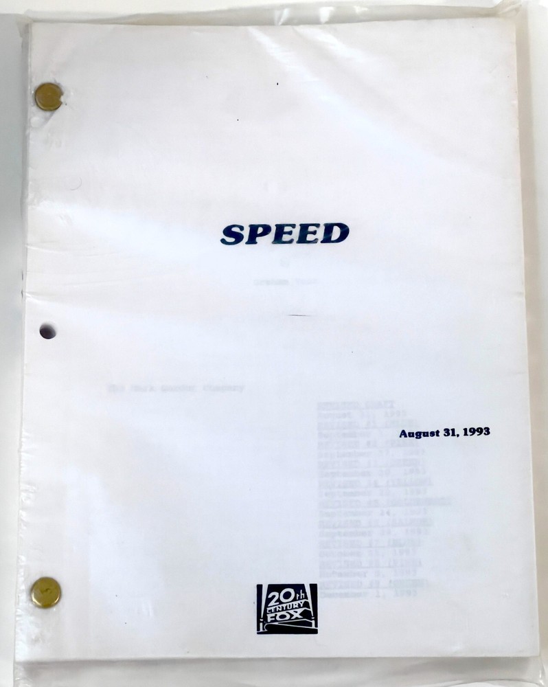 "SPEED" ORIGINAL FILM SCRIPT BY GRAHAM YOST - REVISED DRAFT/AUGUST 31, 1993