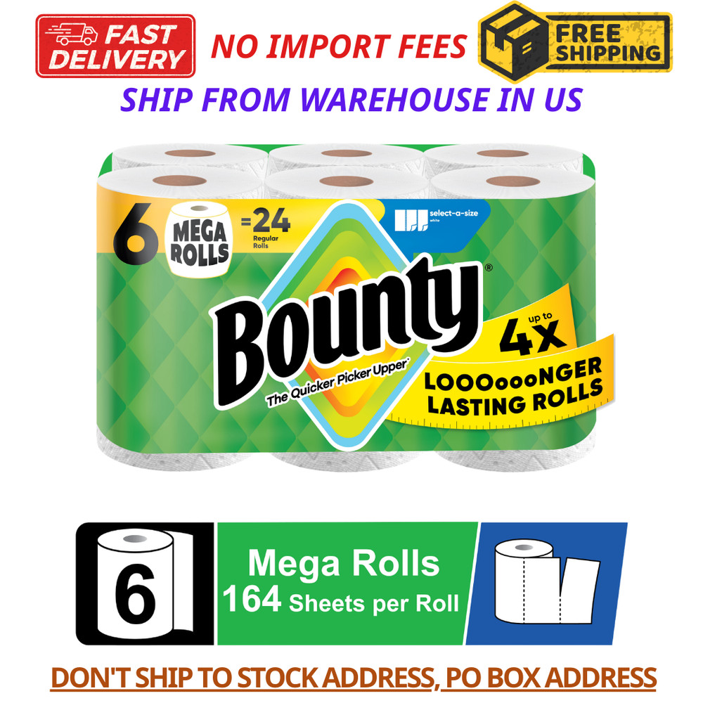 Paper Towels Select-A-Size White, 6 Mega Rolls, 164 Sheets Per Roll